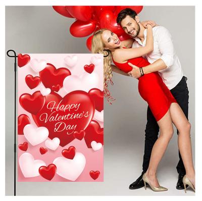 China New Amazon Valentine's Day Dating Pull Flag Valentine's Day Outdoor Banner Party Activity Decoration Background for sale