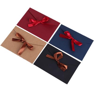 China Creative new year activity decoration retro color thicken bow envelope postcard Valentine's Day special paper large envelope for sale