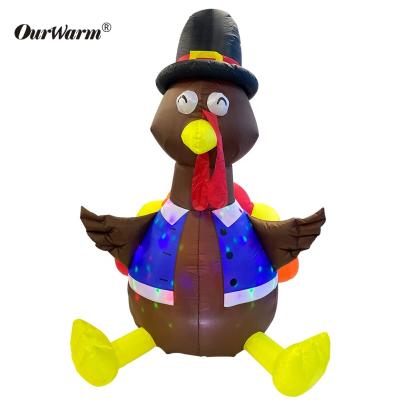 China Wholesale 4ft LED Turkey Inflatable OurWarm Yard Party Outdoor Kids Christmas Toys/Thanksgiving Inflatable For Outdoor Holiday Yard Decorations for sale