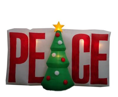 China Children's Christmas Toys / Yard Ourwarm Outdoor Party Led Holiday Decoration Custom Outside Airblown Explosion Peace Yard Display Christmas Tree for sale