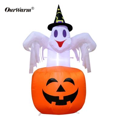 China Durable And Festive OurWarm Ghost Pumpkin Up Blow In The Yard Indoor Inflatable Halloween Outdoor for sale