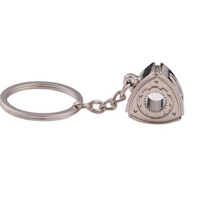 China New Model Engine Rotary Keyring Metal Favorite Chain Bag Rotor Key Chain Car Fans Auto Parts Rotating Key Chain for sale