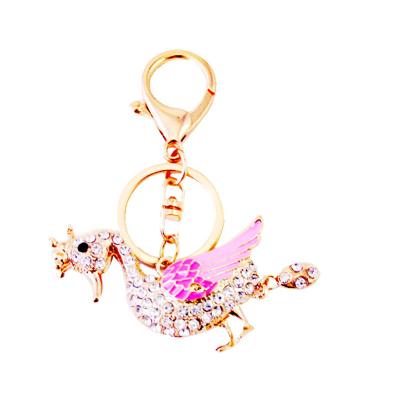 China Fashionable Duck Rhinestone Keychain Charming Cute Car Keychain Purse Bag Hanging Hanging Decoration Keychains for sale