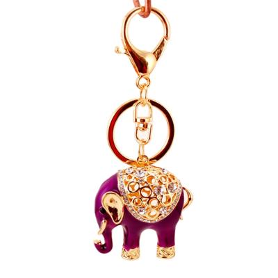 China Fashionable Hot Elephant 3D Key Holder Chains Whole Enamel Crystal Bag Pendant Keyrings KeyChains for sale