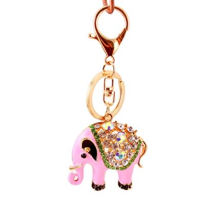 China New Crystal Elephant Keychain Rhinestone Keyring Key Purse Key Holder Pendants Hot Fashionable Handbag Charm Dangle Women's Car Key Chains for sale