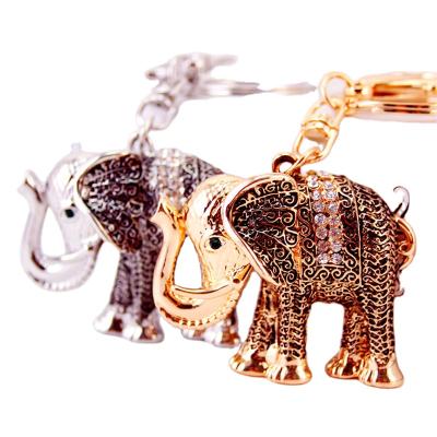 China Handsome 3D Crystal Elephant Keychain Bag Pendant Key Chain Car Key Rings Conducive Fashion Holder Key Chain for sale