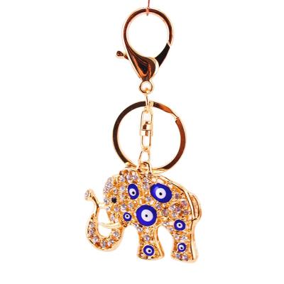 China Lucky Evil Eye Charms Keychain Fashionable Elephant Tassel Key Chains Mens Womens Fashion Jewelry Car Key Chain for sale