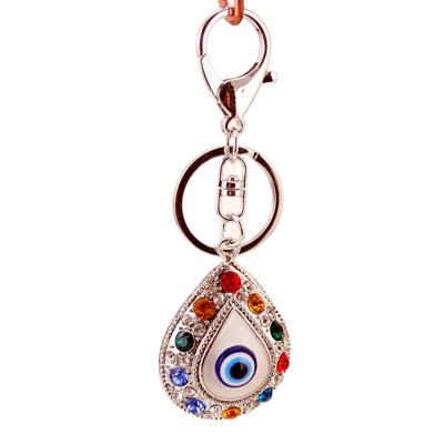 China New Fashion Trendy Rhinestone Evil Eye Key Wallet Key Chain Bag Buckles Car Key Pendant Holder for sale