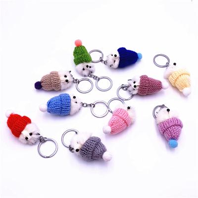 China Faux Fur Ball Pompom Chains Key Ring Small Key Chain Keyring Pendant Plush Auto Parts Ladies Wallet Accessories Cute 6CM Mink Fur Fox Student Hat Key Bag for sale