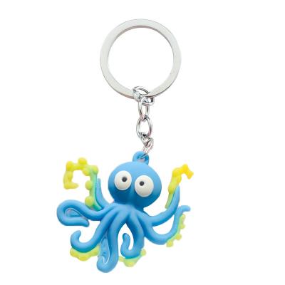 China Cuttlefish Eco-Friendly Cute Seahorse Seahorse Marine Life Marine Fish Octopus Simulation Silicone Keychain Key Chain for sale