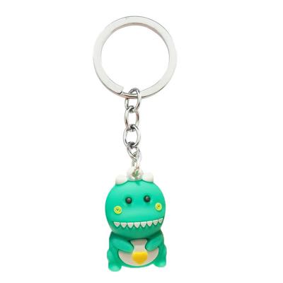 China Eco-Friendly Fashion Eco-Friendly Cute Cartoon Dinosaur Small Key Chain PVC Key Chain For Women Girls Bag Charm Key Ring for sale