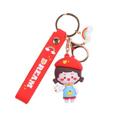 China Satchel Creative Cute Cartoon Souvenir Gifts Promotion Couples Car Key Ring Chain School Bag Pendant Key Chain for sale