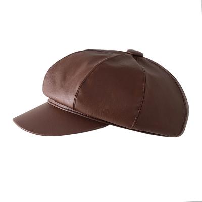 China Comfortable Hot Selling High Quality Custom Made Women Cheap PU Berets Hats for sale