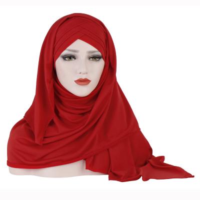 China Solid Color Hijab Scarf Solid Color Turban Headscarf Headscarf Muslim Muslim Islamic Veil Tank Top Elastic Headband Hijab Hat for sale