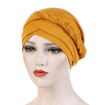 China Hijab Pearl Braid Wrap Hijab Character Women Head Scarf Milk Hair Muslim Silk Turban Hat for sale