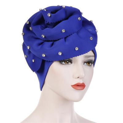 China Fashion Character Flower Hijab Hats Women Muslim Islamic Turban Scarf Hat Warm Turban Hat for sale