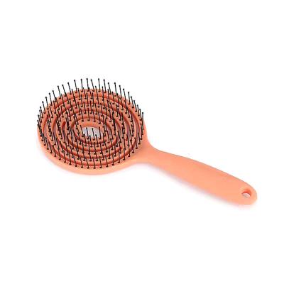 China Home Professional Production With Spray Paint Cavity Curved Detangling Hair Brush Brush With Soft Bristles for sale