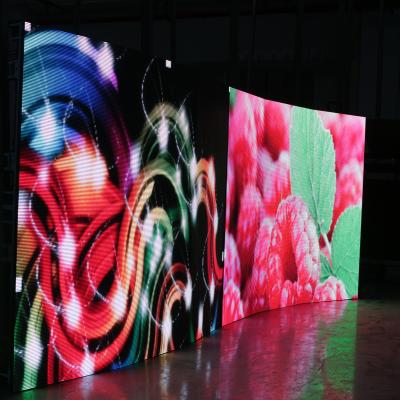 China Flexible P3.91 cueved indoor full color indoor led advertising rental display screen for stage show for sale