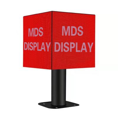 China Outdoor SMD Visual Double Sided Circle Shape LED Cube Screen Logo Round LED Sign Advertising Display for sale