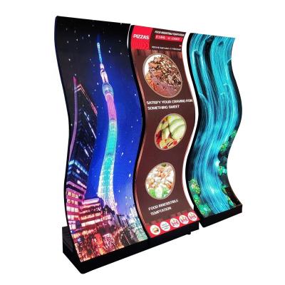 China MD smd indoor full color flexible floor standing creative display advertising led display screen for sale