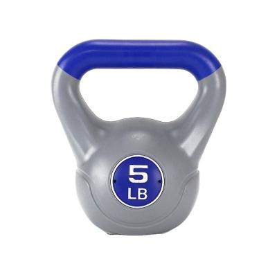 China Universal high quality cement and color customized plastic double kettlebell filled with sand for weightlifting for sale