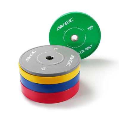 China Universal Rubber Weight Bumper Plates With Stainless Steel Insert 5-25kg for sale