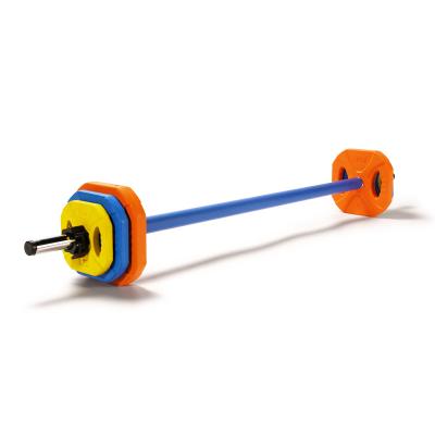 China Universal Gym Aerobic Color Barbell Weight Set 20kg Rubber Coated Barbell Set for sale