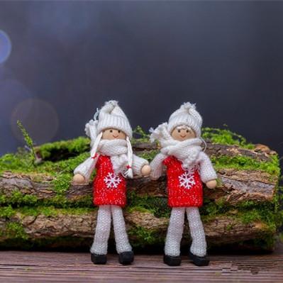 China Eco - Friendly Felt Dolls Boy And Girl Tomte Gossip / Felt Hanging Ornaments Christmas Decorations for sale