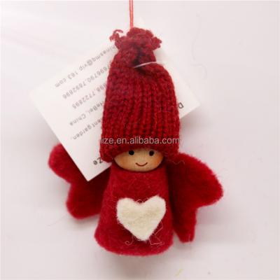 China Europe Factory Price 7cm Wool Felt Dolls Angel Tree Topper for sale