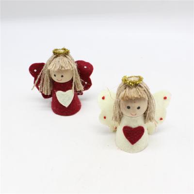 China Europe Factory Price Wooden Felt Christmas Tree Decorations Angel Elf Doll Decorations for sale