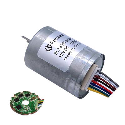 China Totally Enclosed Brushless Motor BL2838 12V 24V DC For Fan 4000rpm High Torque Small Bldc Motor for sale