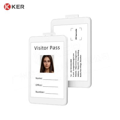 China NFC 3.7 Inch Reusable E-ink Work Card Work Badge Battery Free ID badge Epaper Wireless Name Badge for sale