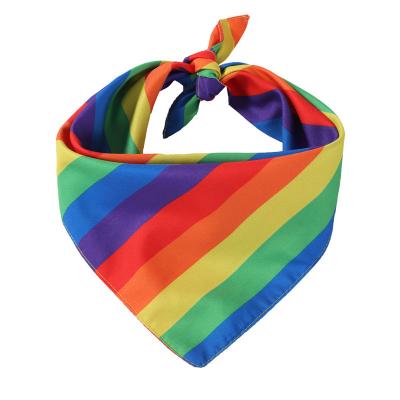 China Universal Breathable Stocked Headscarf LGBT+ Pride Day Dog Collar Bibs Rainbow Dog Bandanas Pets Collar for sale