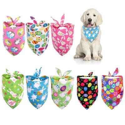 China Easter Dog Bandana Triangle Pet Stocked Bunny Rabbit Scarf and Egg Pet Bandana for Small Medium Dogs Cats Pets for sale