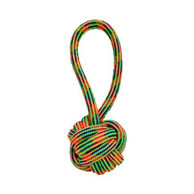 China Extra Cool Stocked Pet Silky Chews Monkey Fist Ball With Handle,Premium Cotton Rope Toy For Dogs for sale