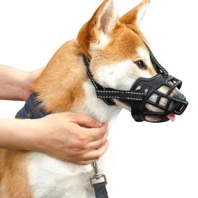 China Stocked Adjustable Soft Rubber Dog Cage Muzzle Stop Biting Barking Pet Basket Chew Muzzle For Small Medium Large Dog for sale