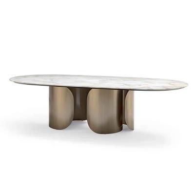 China Modern Home Outdoor Indoor Marble Round Feet Modern Metal Furniture Dining Table Coffee Table for sale