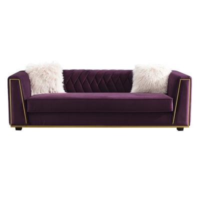 China Purple Sofa Bed Northern Europe Style Good Value Fabric Living Room 3 Seat Sofa for sale