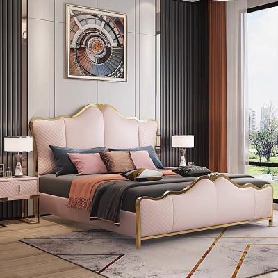 China High End Custom Made Sofa Bed Factory Price Living Room Pink Double Beds Synthetic Leather Sofa Beds Furniture Girl Like Beds for sale