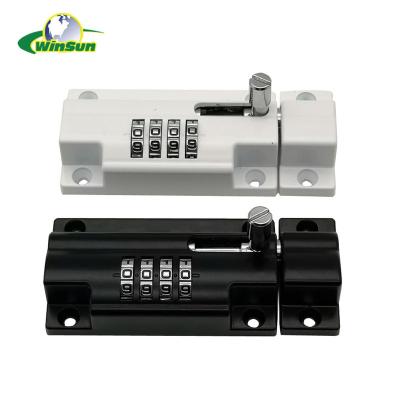 China Modern 4 Digital Combination Door Slide Bolt With Black White Finish Flush Slide Bolt Lock for sale