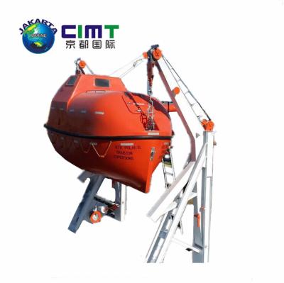 China Lightweight Marine Life Saving Fiberglass Equipments Parts Free Fall Lifeboat With Davit For Sale for sale