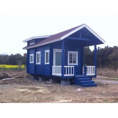 중국 Log cabin motor house wooden house for car traveling with steel base and wheel 판매용