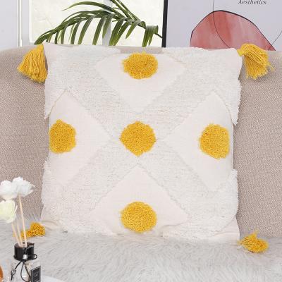 China Sustainable Hot Selling Embroidered Decorative Boho Pillow Case Cover, 45*45 Square Cushion Cover For Living Room Bedroom for sale