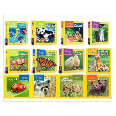 China paper & National Geographic Children's Cardboard Watch and Learn Advice Book 12 Books for sale