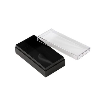 China Heaven and earth cover small clear plastic boxes with transparent lids and black rectangle box for sale