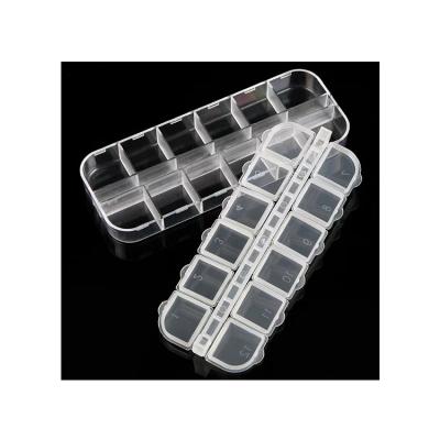 China Wholesale Flip 12 Grids Flip Rectangle Clear Plastic Organizer Box for sale