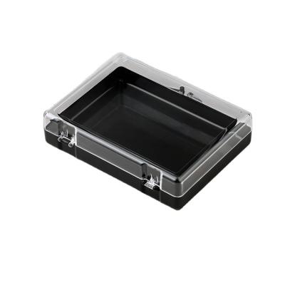 China Size 100*75*25 Transparent And Black Clear Plastic Flip Customized Boxes With Lids for sale