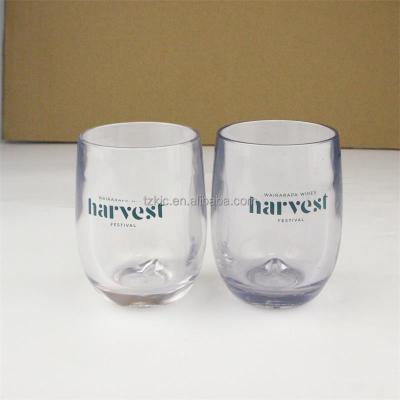 China Custom Heavy Bottom Single Wall Thick Bottom Stemless Wine Glasses for sale