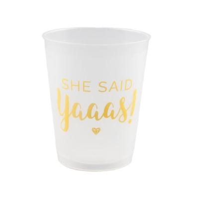 China Sustainable Reusable 16 Oz Custom Printed Frosted Plastic Cups for sale