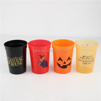 China 8 oz Sustainable Plastic Pumpkin Cups Jack-O-Lantern Cups for sale